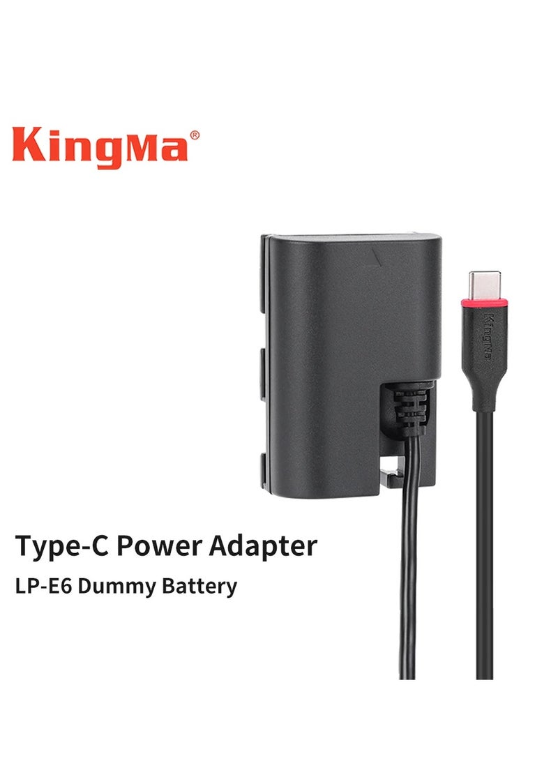 KingMa LP-E6 LP-E6NH USB Type-C Dummy Battery Power Adapter For Canon EOS R5 R6 5DS R 7D 6D 5D3 5D4 90D 80D 70D 60Da Camera - Image 1
