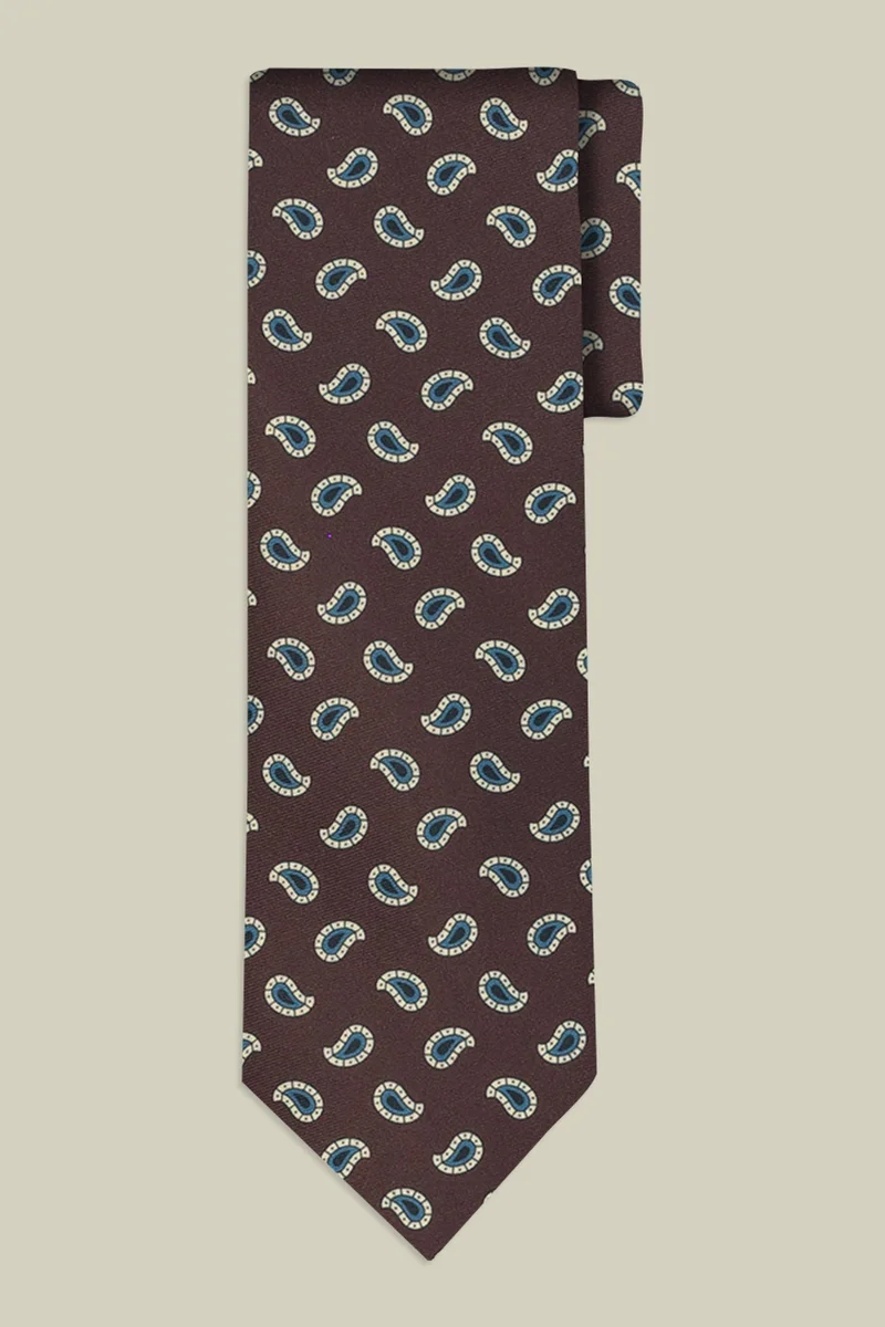 Doppelganger Men's tie with micro pattern - Brown