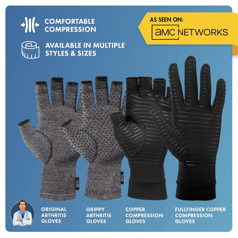 Dr. Frederick's Original Copper Compression Arthritis Gloves - Doctor-Developed Hand Pain Relief for Arthritis, Carpal Tunnel & Tendonitis - All-Day Comfort, Typing & Daily Use - Fingerless, Medium - Image 5