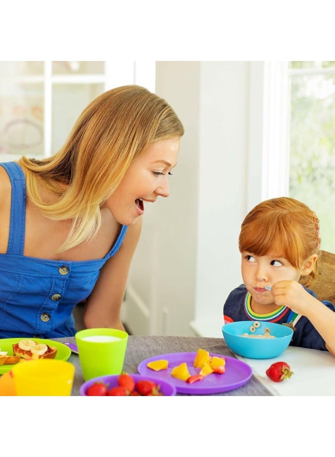 إيروريكس طقم طعام مونشكين العصري متعدد الاستخدامات، ١٢ قطعة | يشمل أطباقًا وأوعية وأكوابًا وأدوات مائدة | خالٍ من مادة BPA للأطفال الرضع والأطفال الصغار - Image 5