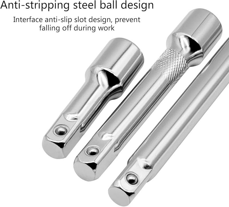 1 2 بوصة محرك 75 125 250 مللي متر مضاد للانزلاق مقبس وجع اسئلة شريط تمديد مجموعة 3 قطع - Image 4