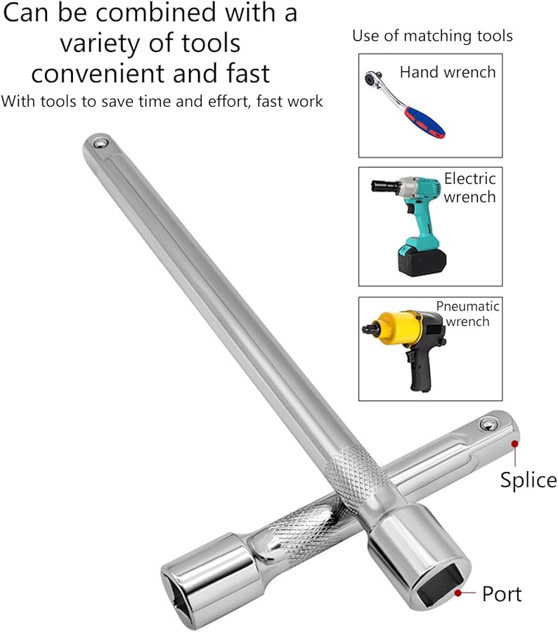 1 2 بوصة محرك 75 125 250 مللي متر مضاد للانزلاق مقبس وجع اسئلة شريط تمديد مجموعة 3 قطع - Image 1