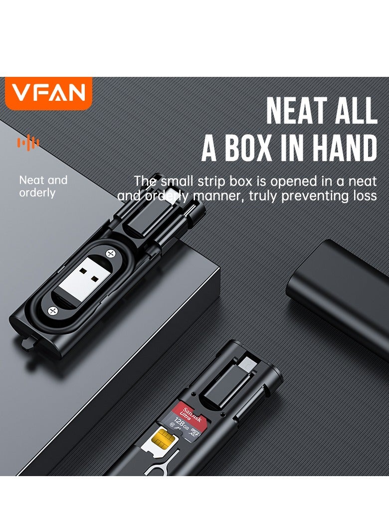 VFAN  7 in 1 Multi Functional Charging Storage Box X18-Black - Image 2