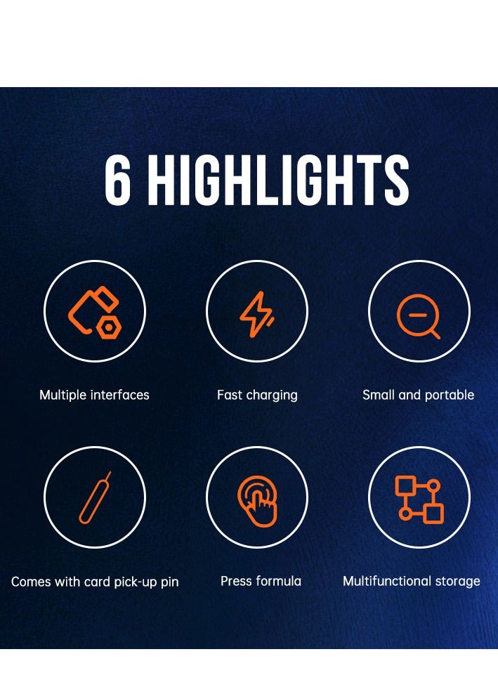 VFAN  7 in 1 Multi Functional Charging Storage Box X18-Black - Image 5