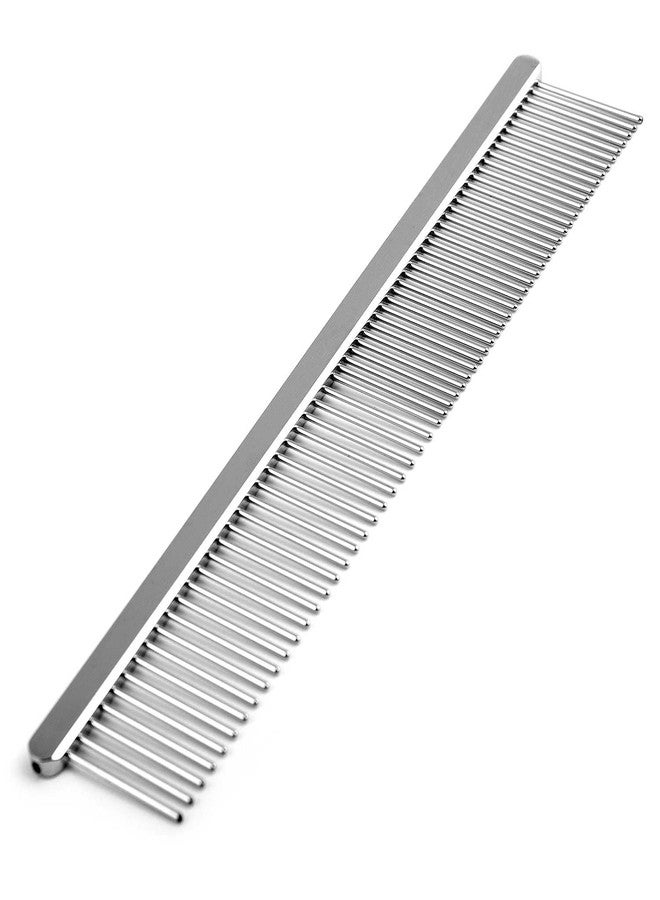 Jeffers Flat Back Pet Grooming Comb – Chrome Plated Steel Comb with Fine & Coarse Teeth for Dogs, Cats, Puppies – Detangling, Deshedding, Dematting Tool for Long or Short Hair - 7.5" L, 1" Teeth - Image 5
