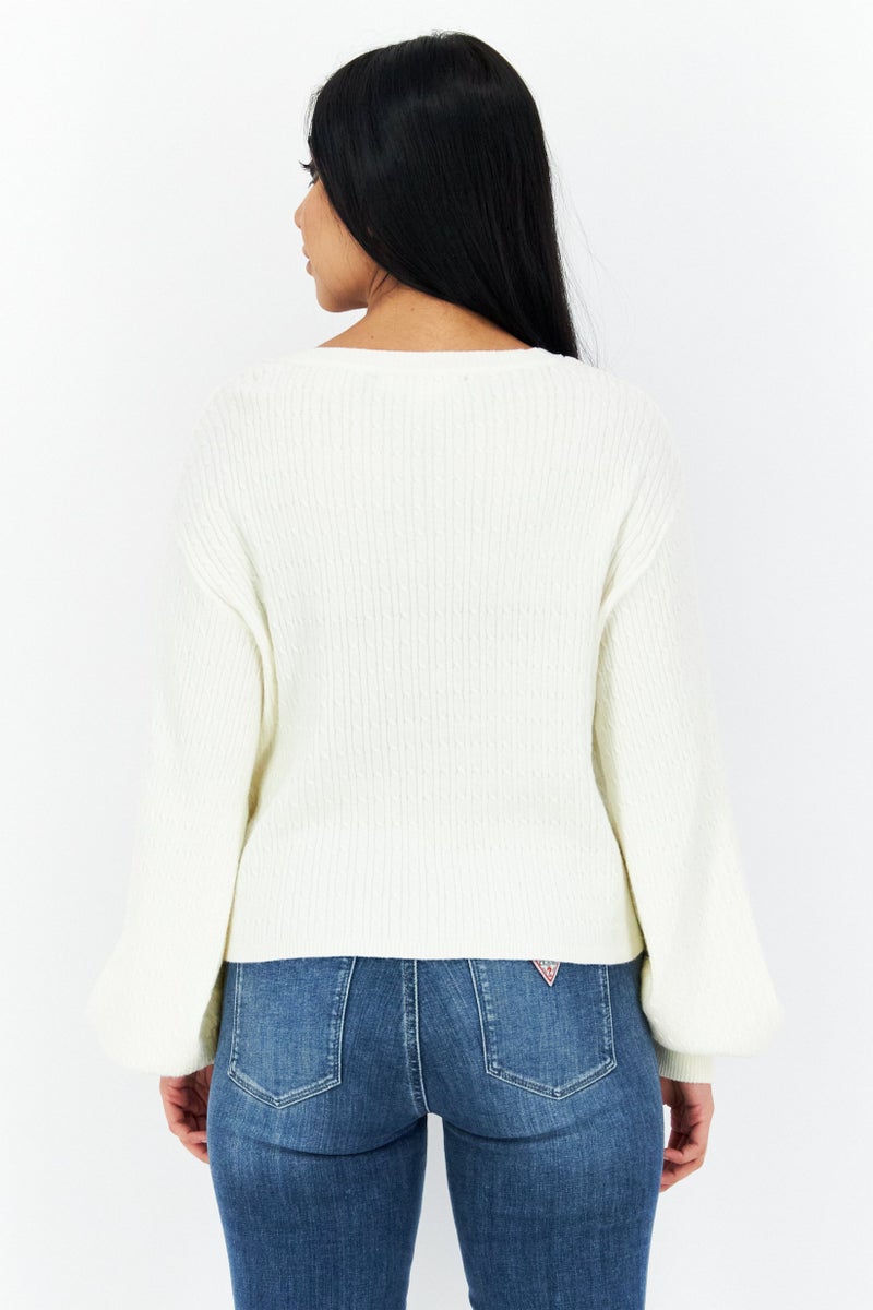 BB Dakota سويت شيرت نسائي بأكمام طويلة ومُحكم، بيج - Image 3