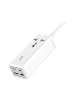 LDNIO SC1418 65W PD Adapter Multifunctional Charger Power Strip - Charge Your Devices Quickly with USB Ports, Type C, and 200cm Extension Socket.