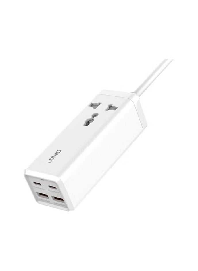 LDNIO - LDNIO SC1418 65W PD Adapter Multifunctional Charger Power Strip - Charge Your Devices Quickly with USB Ports, Type C, and 200cm Extension Socket. - Image 1