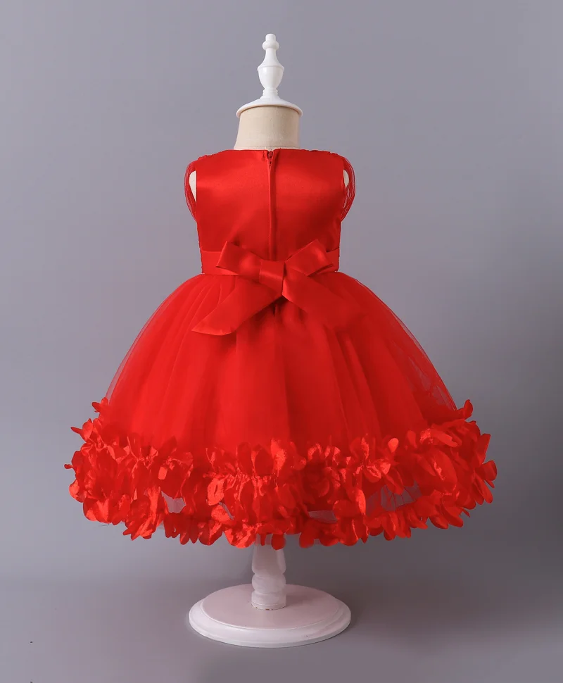 Mark & Mia Mark & Mia Bow Detailed Solid Sleeveless Tutu Dress - Red