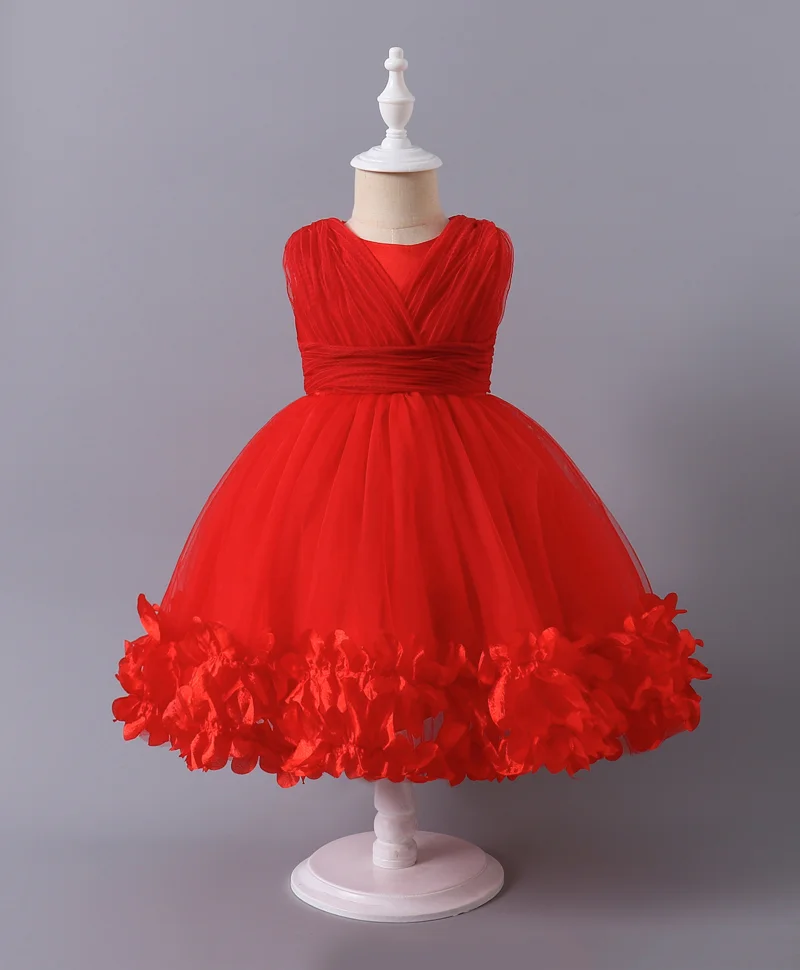 Mark & Mia Mark & Mia Bow Detailed Solid Sleeveless Tutu Dress - Red