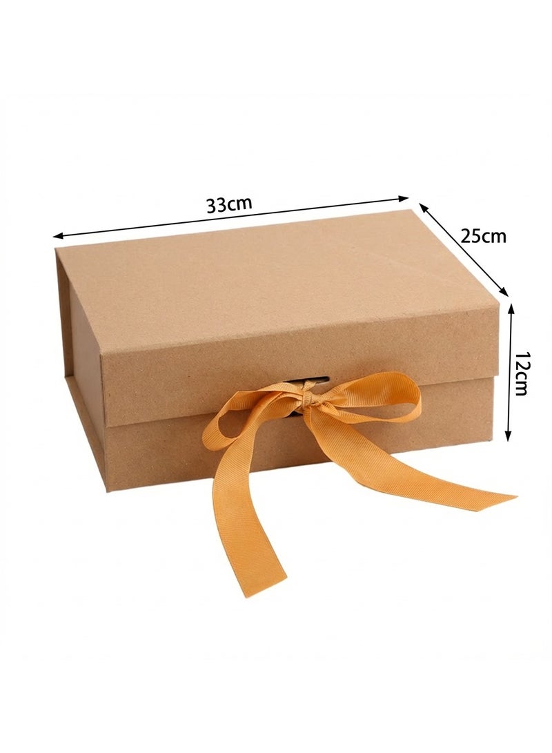 علبة هدايا، 33 × 25 × 12 سم، علبة هدايا زرقاء كبيرة مع شريط، علب هدايا فاخرة فارغة مغناطيسية، علب هدايا قابلة للطي مع غطاء، مناسبة للمناسبات والأعياد وأعياد الميلاد والذكرى السنوية، علب هدايا كبيرة مع غطاء وشريط وإغلاق مغناطيسي لتغليف الهدايا - Image 5