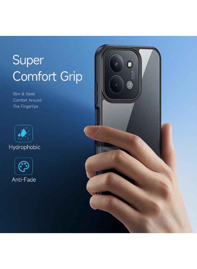 دوكس دوتشيز ايمو جراب لموبايل ريدمي 15 سي فايف جي جراب نحيف وشفاف مطفي مصنع من البولي يوريثين الحراري بولي كربونات البولي بروبلين سيليكون - اسود - Image 3