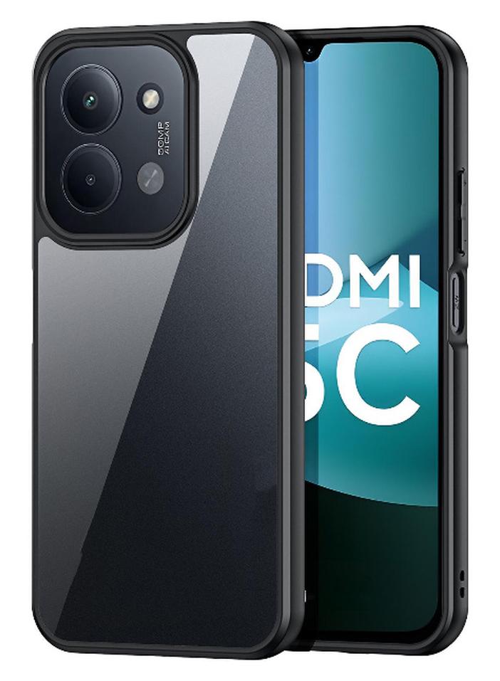 دوكس دوتشيز ايمو جراب لموبايل ريدمي 15 سي فايف جي جراب نحيف وشفاف مطفي مصنع من البولي يوريثين الحراري بولي كربونات البولي بروبلين سيليكون - اسود - Image 1