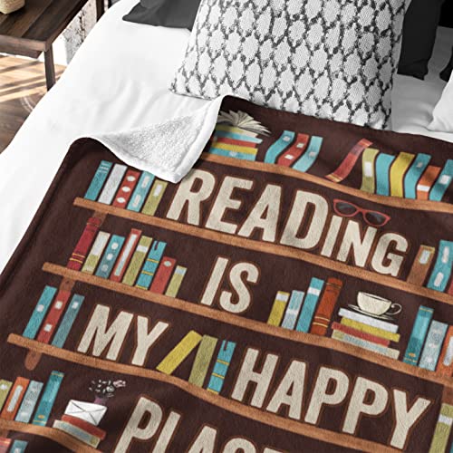 CUJUYO Book Lovers Gifts Blanket - Librarian Gifts Throw Blanket 40"x50" - Book Club Gifts for Reading Lover Bookish - Literary Gifts Ideas - Best Bookworm Gifts on Birthday Christmas Graduation - Image 4