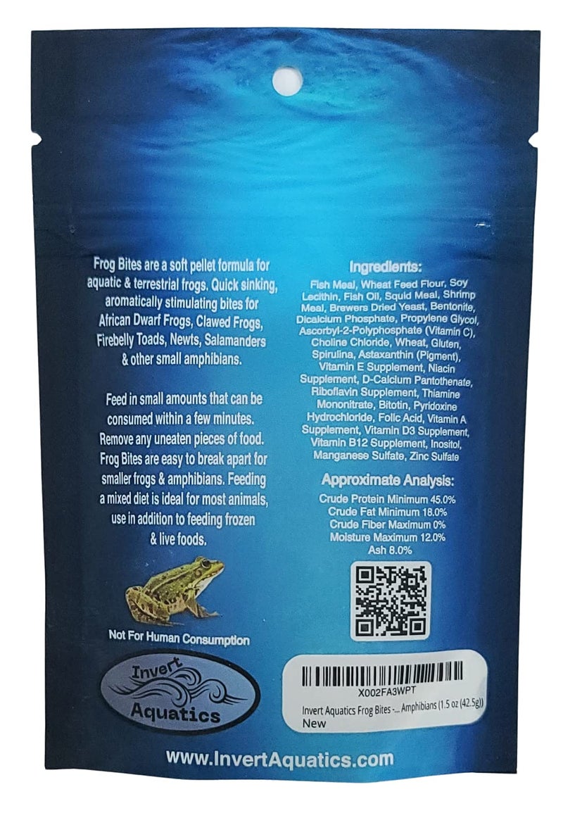 Invert Aquatics Frog Bites - Moist Pellet Sinking Diet for Frogs & Small Amphibians (1.5 oz (42.5g)) - Image 3