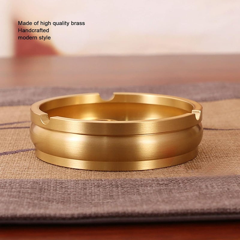 Brass Ashtray Handcrafted Modern Stylish Decorative Cigarette Ashtray, Easy Clean Portable Tabletop Ashtray for Home Office Outdoor Use with Durable Brass Construction - Image 2