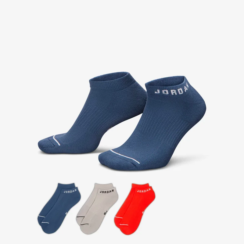 Jordan Multi-Colour Everyday No-Show Socks (3 Pairs)  | Best Price UAE