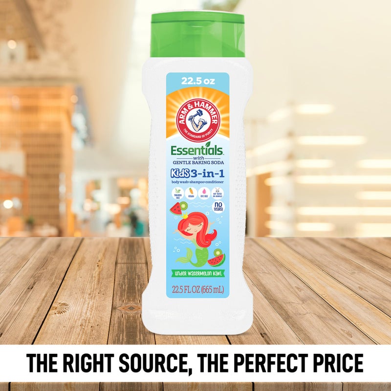 Arm & Hammer Essentials 3-in-1 Kids Watermelon Kiwi Shampoo, Conditioner and Non-Toxic Body Wash - 22.5oz - Image 2