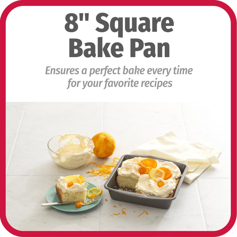 GoodCook Good Cook 04017 786173391991 8 Inch x 8 Inch Square Cake Pan, 8 x 8 Inch, Grey - Image 2