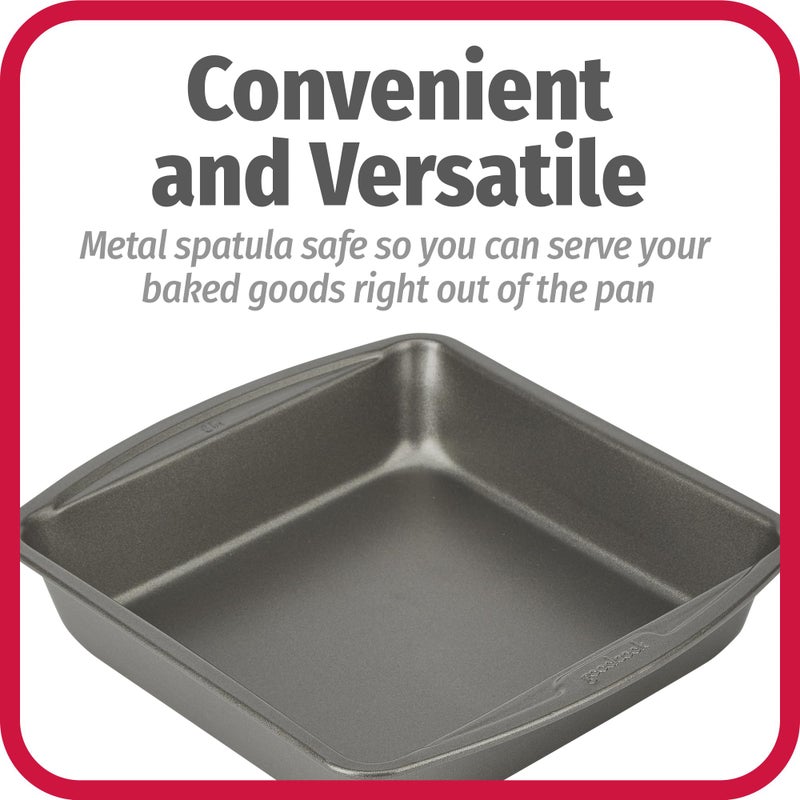 GoodCook Good Cook 04017 786173391991 8 Inch x 8 Inch Square Cake Pan, 8 x 8 Inch, Grey - Image 5