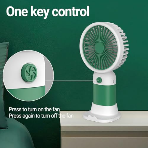 MIRADH Mini Handheld Fan (Upto 6 Hours Running) Rechargeable 2000 Mah Battery Operated Portable Fan, Desk Fan, Carry It Anywhere (Green) - Image 3