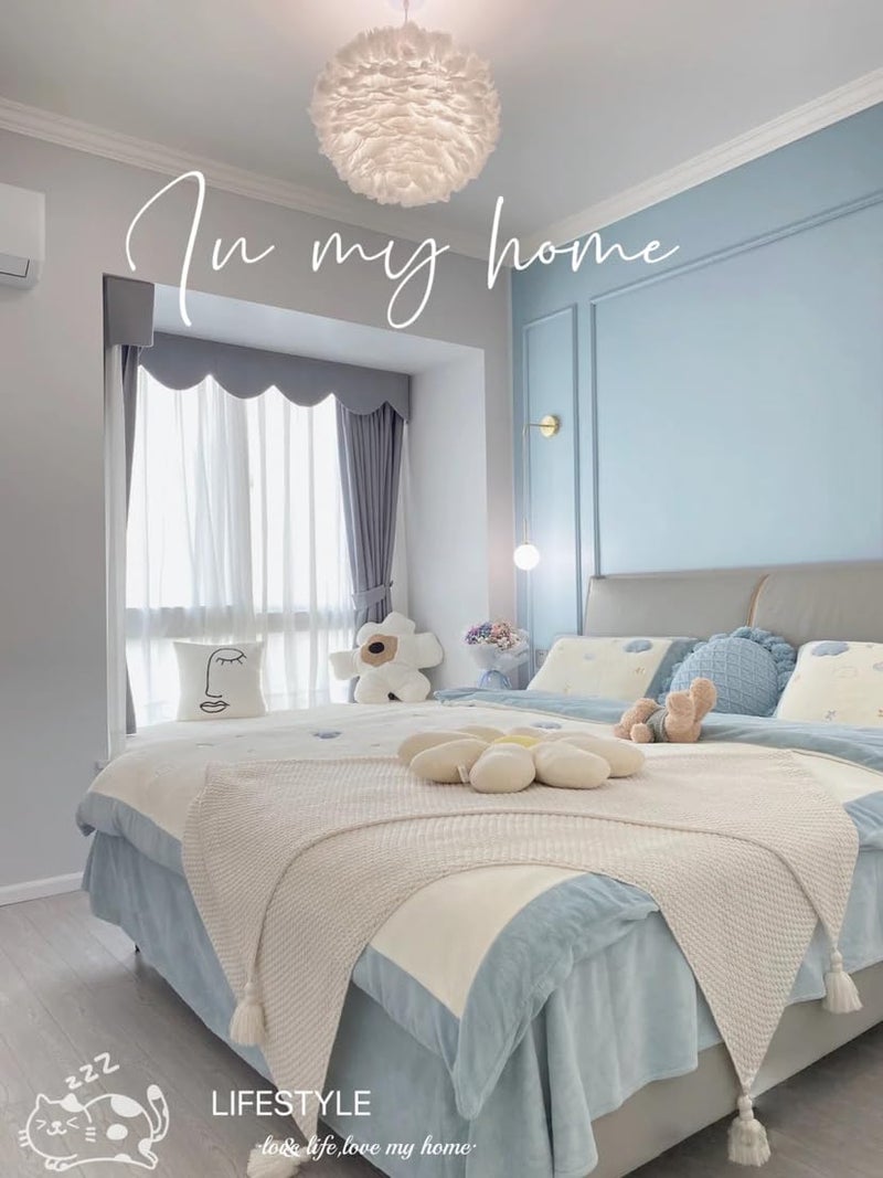 Dimoon 236''x17.7'' Blue Peel and Stick Wallpaper Contact Paper Modern Self Adhesive Wall Paper Removable Renter Friendly Textured Solid Color Shelf Cabinet Vinyl Roll (236''x17.7'',Light Blue) - Image 3