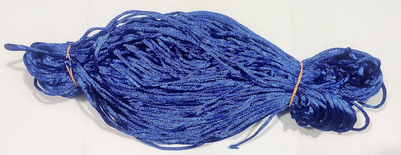 OMX 2.5 MM, 60 to 75 Mtr, Thick Malai Macrame Cord/Malai Dori/Silk Macrame, Bugtail Satin Cord Shamballa Beading Kumihimo String(Royal Blue) - Image 2