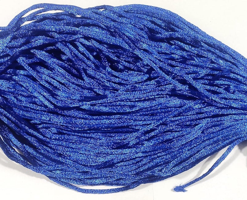 OMX 2.5 MM, 60 to 75 Mtr, Thick Malai Macrame Cord/Malai Dori/Silk Macrame, Bugtail Satin Cord Shamballa Beading Kumihimo String(Royal Blue) - Image 1