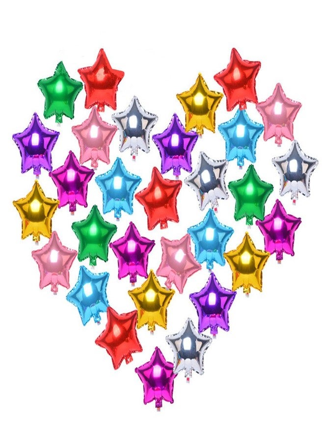 Zhiheng (Pack of 20) Assorted Color Small 5 Star Helium Foil Balloons for Wedding Birthday Anniversary Graduation Party Decoration (5 Inch) - Image 1