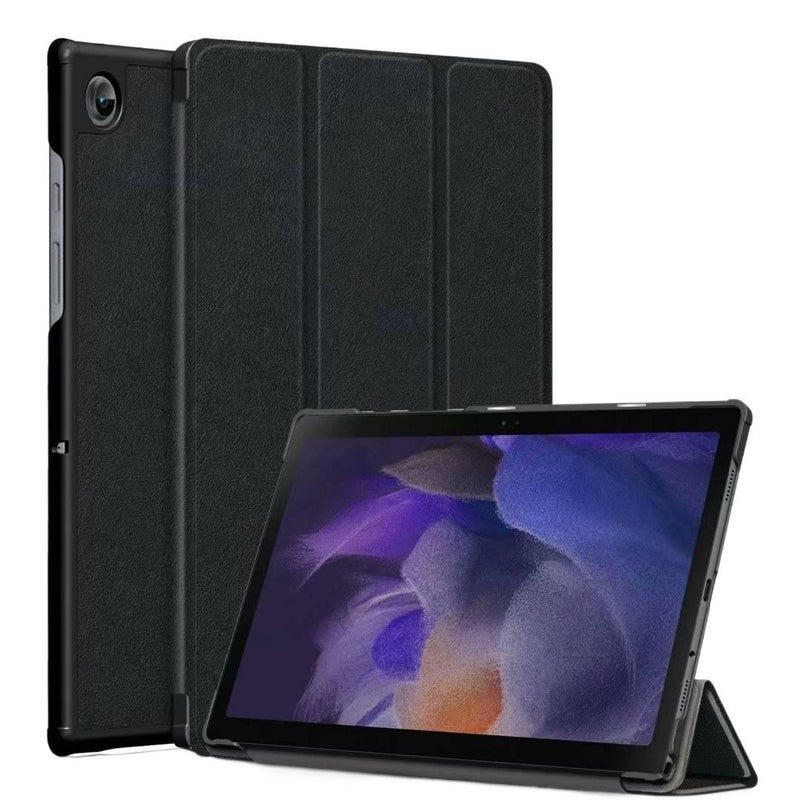 AD حافظة سامسونج تاب قابلة للطي متوافقة مع Samsung Galaxy Tab A8 باللون أسود مع غطاء حماية ووظيفة حامل وحمل يومي للتابلت بوظيفة حامل باللون الأسود Samsung Tab Folio - Image 1