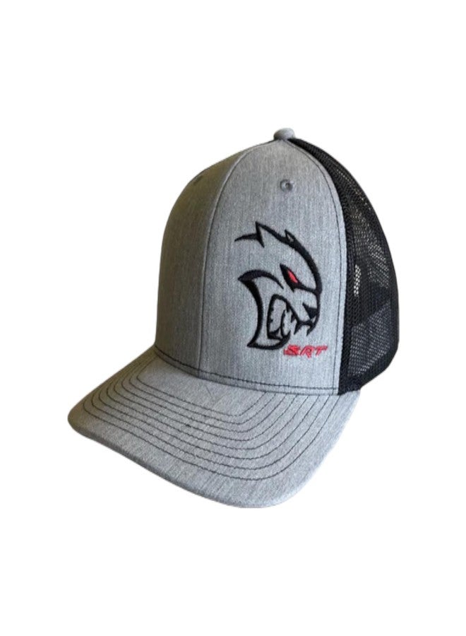 Dodge SRT Hellcat Redeye Rumble Snapback Trucker Hat – Black Red Mesh Cap with Embroidered Redeye Logo Patch & SRT Side Patch, Licensed - Image 4