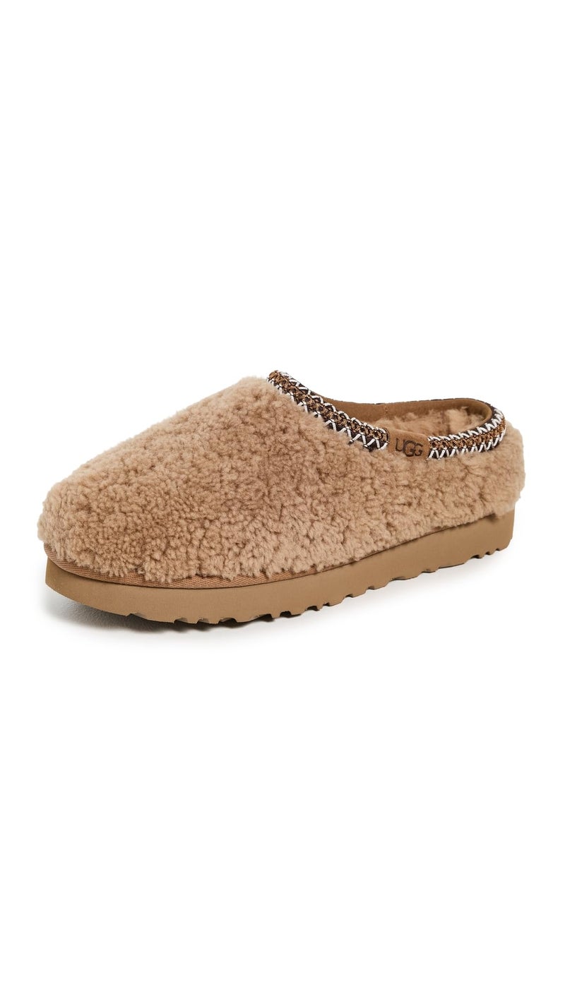 UGG Women's Tasman Maxi Curly Slipper, Chestnut, 8 - Image 1
