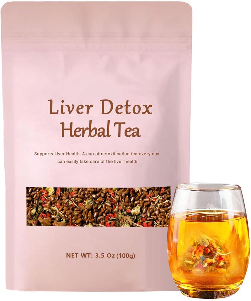 Halpilt Liver Detox Herbal Tea - Organic Dandelion, Chrysanthemum, Cassia Seed, Goji Berry Blend - 100g - Image 1