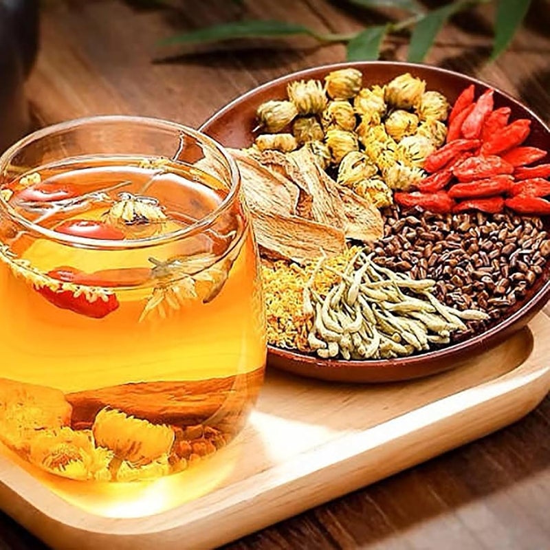 Halpilt Liver Detox Herbal Tea - Organic Dandelion, Chrysanthemum, Cassia Seed, Goji Berry Blend - 100g - Image 5