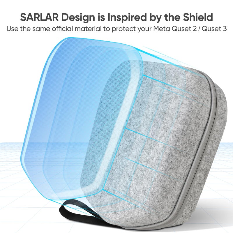 sarlar Hard Carrying Case Compatible with Oculus Meta Quest 3S/Quest 3/Quest 2 Official Original/Elite Strap Version VR Headset and Touch Controller Accessories, Suitable for Travel and Home Storage - Image 4