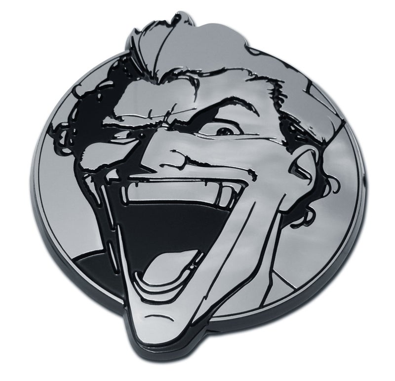 Elektroplate Officially Licensed DC Comics Joker Batman OEM Chrome Emblem for Cars Trucks and All Auto Universal Fit at 325 x 285 Weatherproof