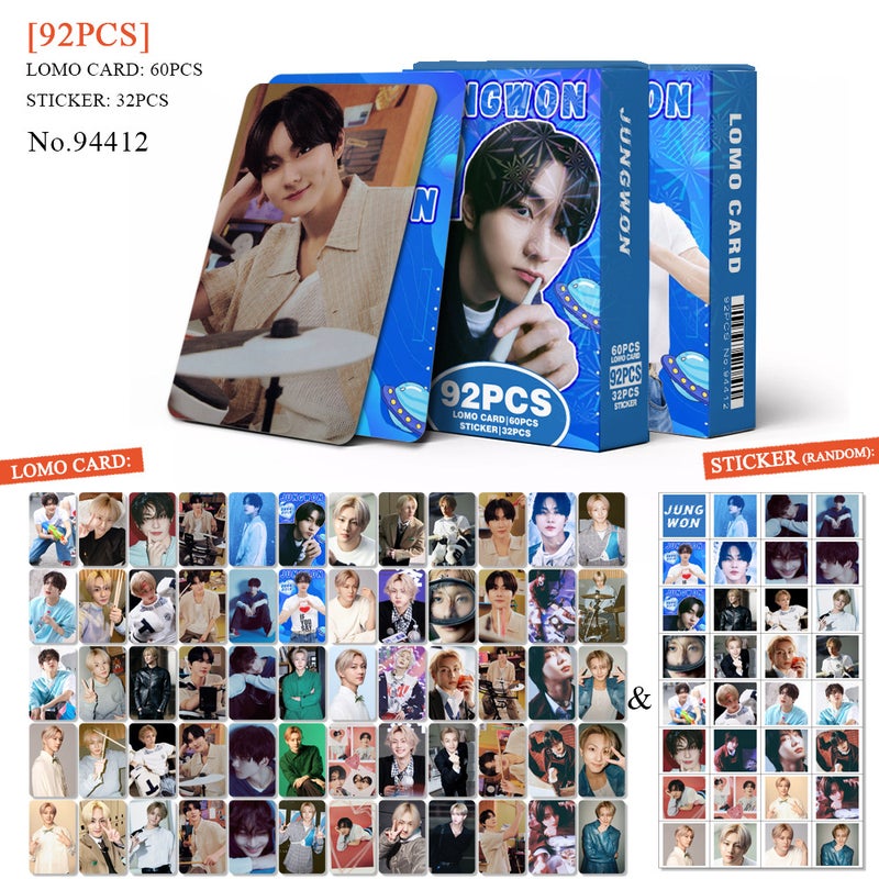 ENHYPEN Lomocard & Sticker Set – 92PCS (60 Lomocards + 32 Random Stickers) | Aesthetic Photo Card Collection for Fans