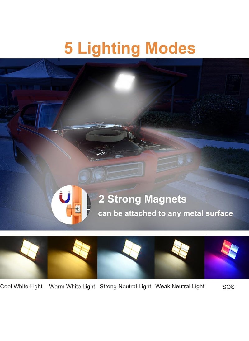 KEYANG - Rechargeable LED Flood Light  with Solar & USB Charging, 264 LEDs, IP66 Waterproof, Input Voltage 5V, Portable Work Light with Adjustable Stand, Power Bank Function, for Outdoor Camping Garage Emergency KY-100W - Image 1