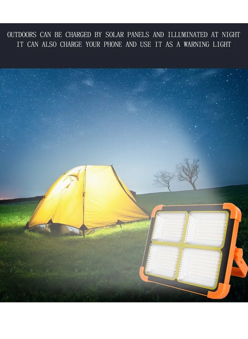 KEYANG - Rechargeable LED Flood Light  with Solar & USB Charging, 264 LEDs, IP66 Waterproof, Input Voltage 5V, Portable Work Light with Adjustable Stand, Power Bank Function, for Outdoor Camping Garage Emergency KY-100W - Image 1