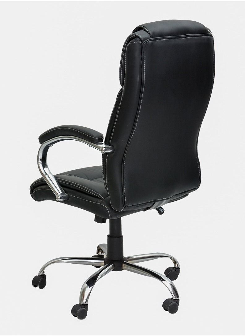 KARNAK Ergonomic Office Chair, Computer Desk Chair, PU material, Steel Structure, Smooth lumbar support with adjustable Height, Black  - Image 4
