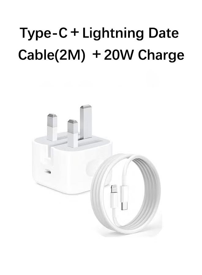 OLYSON iPhone 20W Fast Charger | USB C Wall Fast Charger Adapter with 2m USB C to Lightning Cable Compatible with iPhone 14/14 Pro/14 Pro Max/13/12/SE2020/11/XR/XS Max/X/iPad  - Image 3