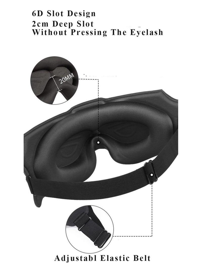 Innoshine 3D Smart  Blackout Sleep Mask with Adjustable Straps Soft Eye Mask for Sleeping Light Blocking Eye Mask for Travel Black eye covers  for Yoga Naps - Image 2