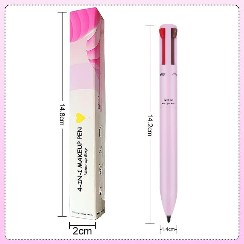 SELLERFLOR Touch Up 4in1 Makeup Pen Eye Liner Brow Liner Lip Liner  Highlighter AllinOne Cute Makeup Products MultiFunctional Portable Beauty Product On The Go Travel Makeup Pencil - Image 2