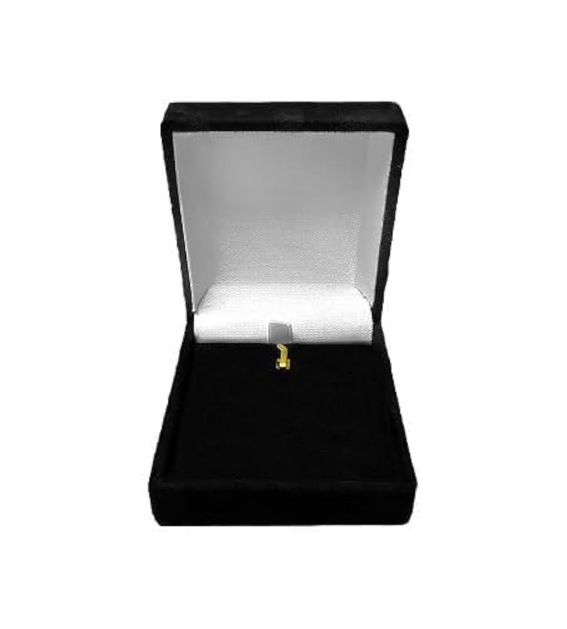 7AGAT SHOPPING Velvet Jewelry Box - Black - Necklace & Pendant Storage - Gift Box for Wedding, Engagement, Birthday, Anniversary, Valentine's Day, Christmas