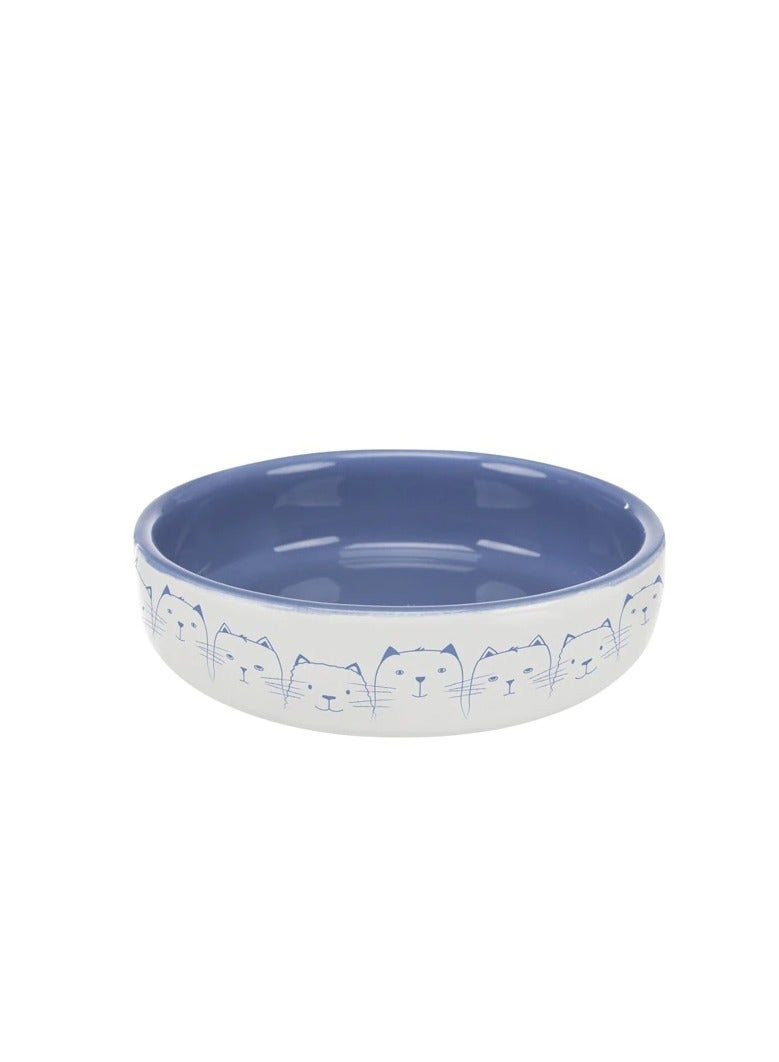 Trixie Ceramic Blue Cat Bowl For Short-Nosed Breeds - Image 3