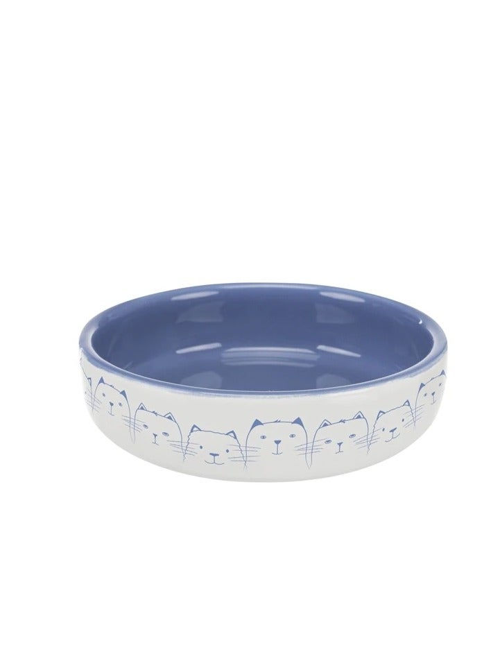 Trixie Ceramic Blue Cat Bowl For Short-Nosed Breeds - Image 2
