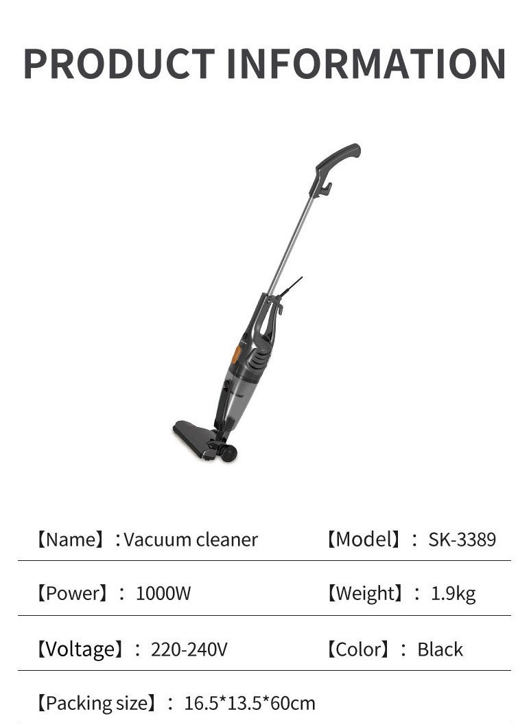 sokany - Vacuum Cleaner, 5M Corded Upright Vacuum Cleaner, 1000W with Multifunction Lightweight Handheld Stick Cleaner for Hard Floor/Carpet/Pet Hair (SK-3389) - Image 1