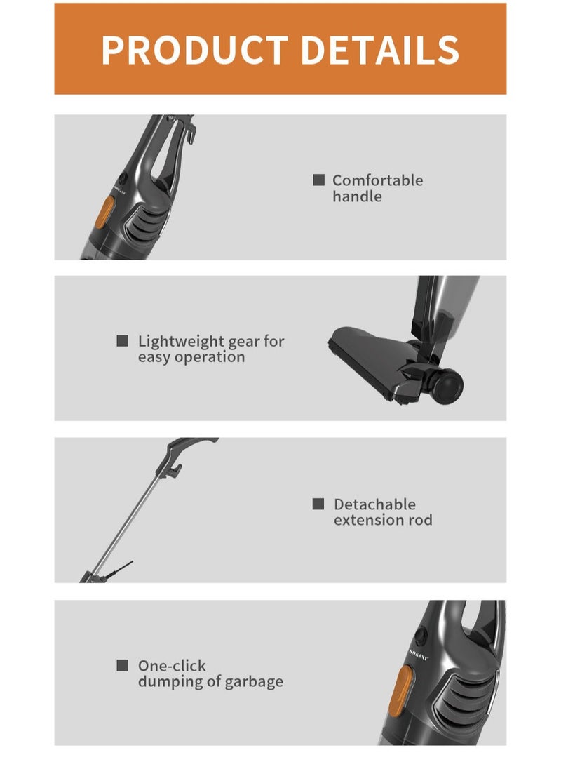 sokany - Vacuum Cleaner, 5M Corded Upright Vacuum Cleaner, 1000W with Multifunction Lightweight Handheld Stick Cleaner for Hard Floor/Carpet/Pet Hair (SK-3389) - Image 1