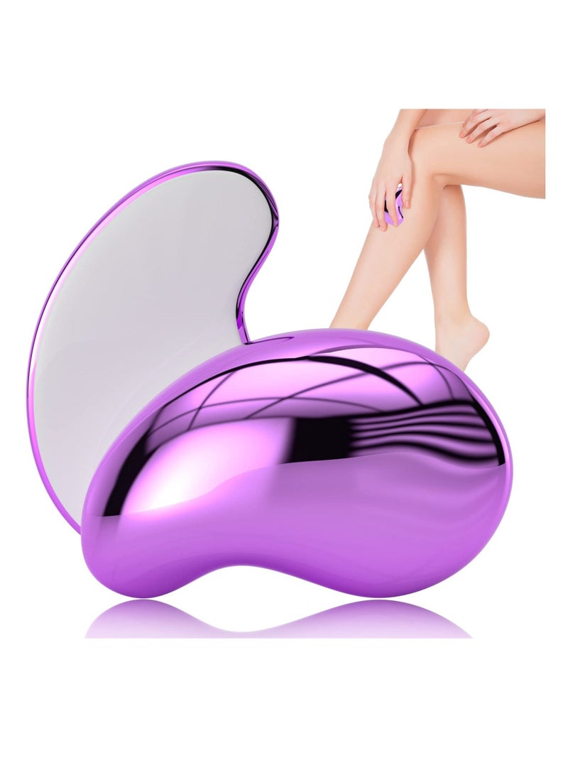 Magic Hair Eraser Crystal Remover, Reusable Painless Exfoliation Device, for Women and Men, Removal Tool Arms Legs Back, Washable, Portable Epilator (Purple) - Image 1