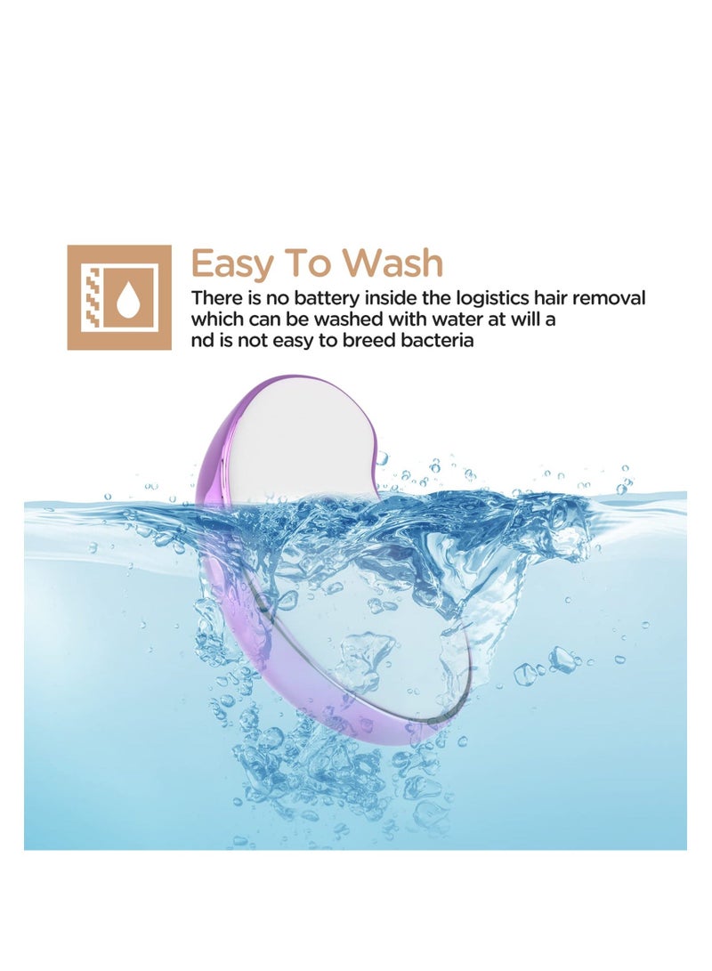 Magic Hair Eraser Crystal Remover, Reusable Painless Exfoliation Device, for Women and Men, Removal Tool Arms Legs Back, Washable, Portable Epilator (Purple) - Image 4